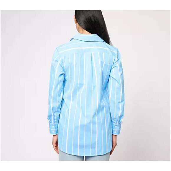 Studio Park White x Leah Williams Woven Collared Wrap Shirt Size XX-Small - Picture 2 of 7